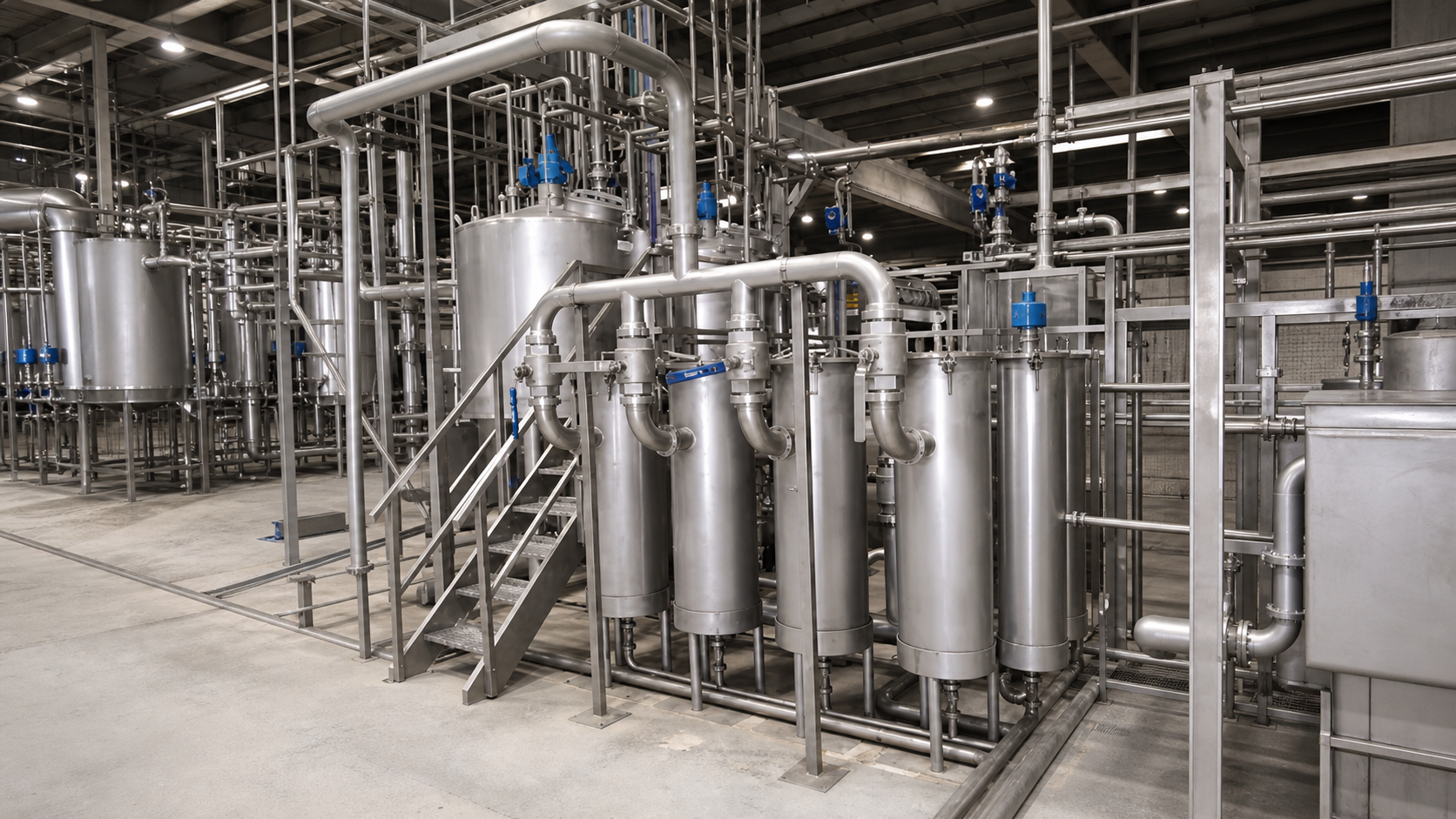 Sistema industrial de piping y filtros de aceite en acero inoxidable